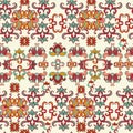 Seamless vector pattern with multicolored ornaments Royalty Free Stock Photo